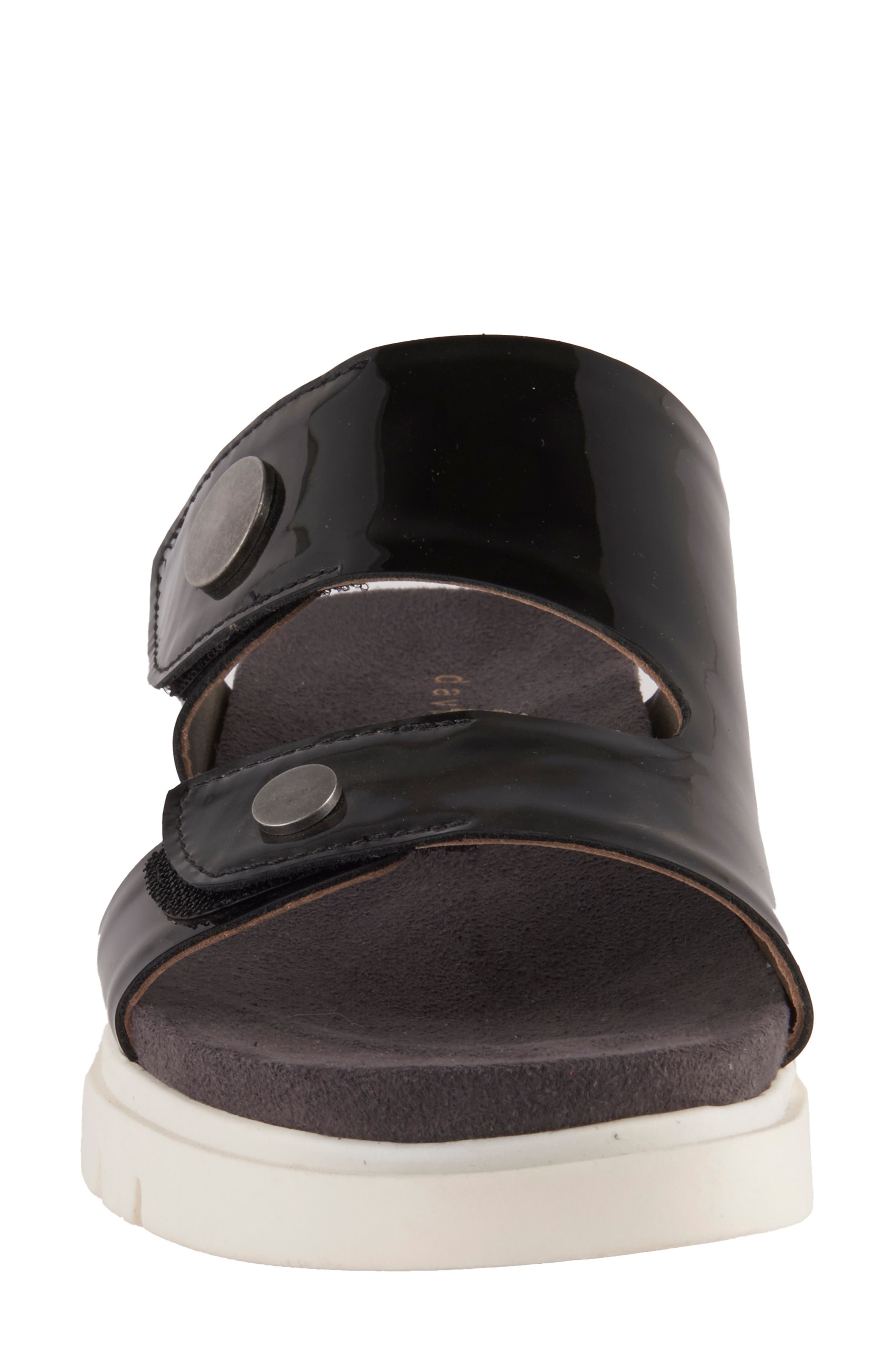 David Tate Elena Wedge Slide Sandal, Alternate, color, Black Patent