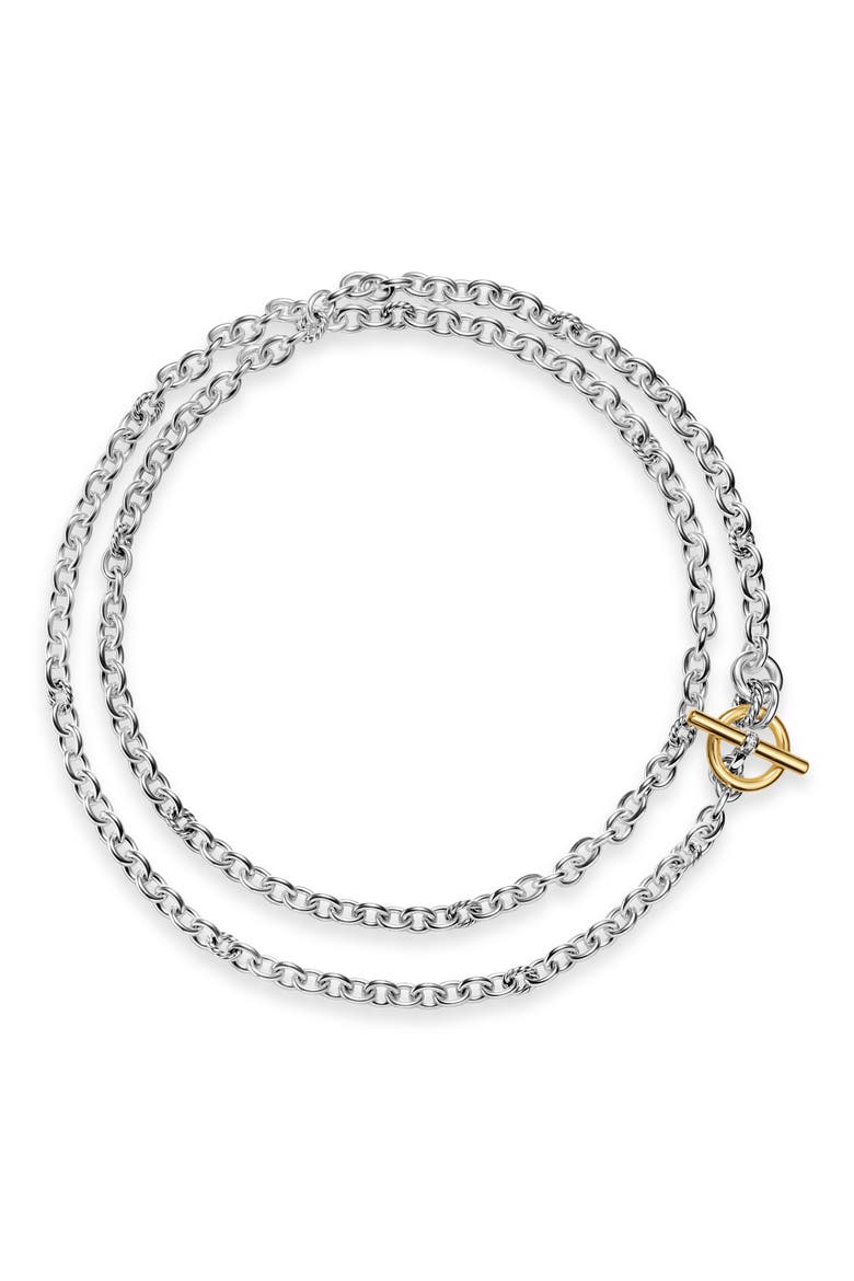 DY Mercer® Double Row Toggle Chain Necklace with Diamonds, 8mm, Alternate, color, DIAMOND