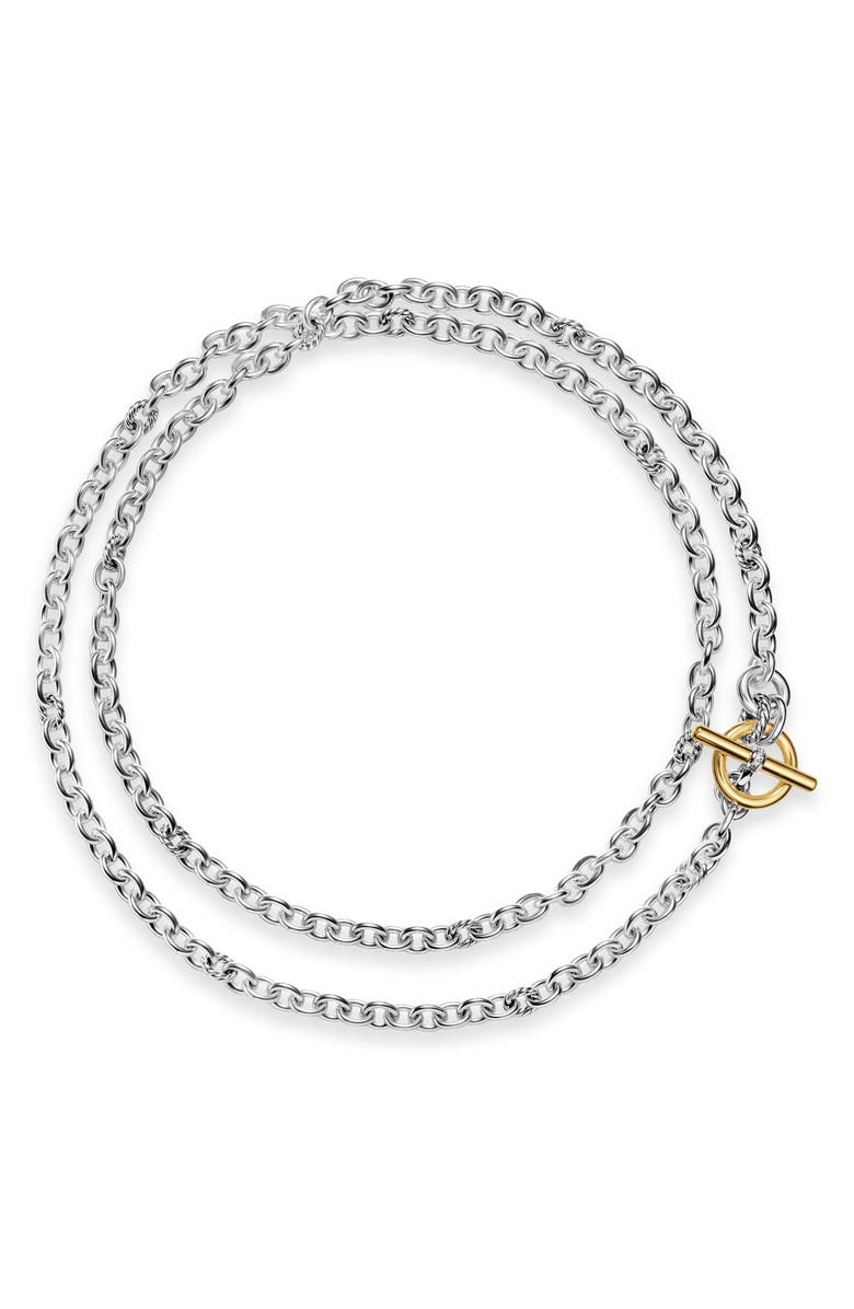 David Yurman DY Mercer<sup>®</sup> Double Row Toggle Chain Necklace with Diamonds, 8mm, Alternate, color, Diamond/ Silver/ Gold