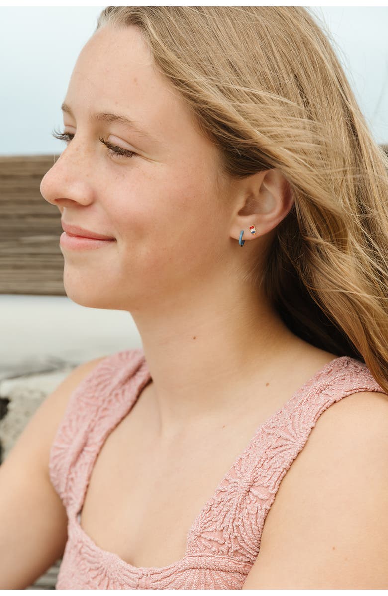 Pip Pop Patriotic Pop Stud Earrings, Alternate, color, Red, White & Blue