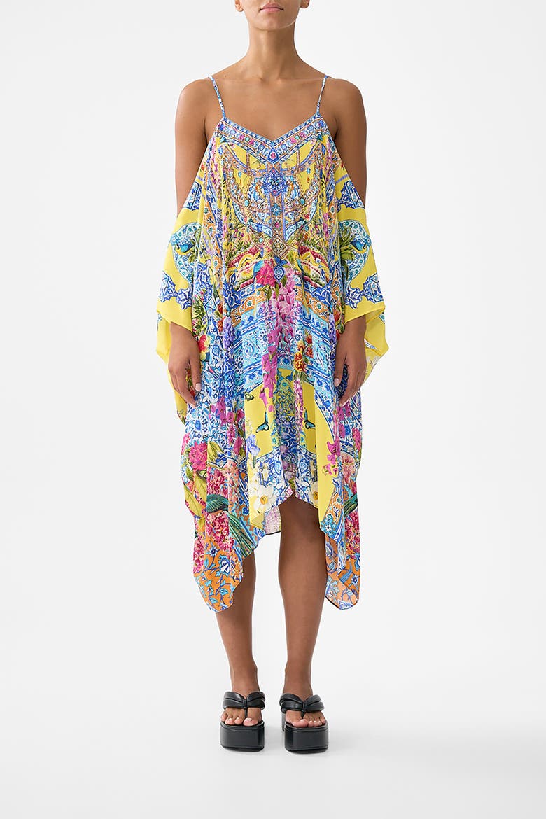 Short Drop Shoulder Strap Kaftan, Main, color, Sultanahmet Summer