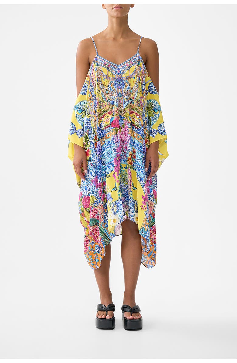Camilla Short Drop Shoulder Strap Kaftan, Main, color, Sultanahmet Summer