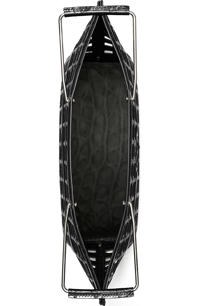 Tory Burch Ella Croc Embossed Leather Shopping Basket Tote, Alternate, color,