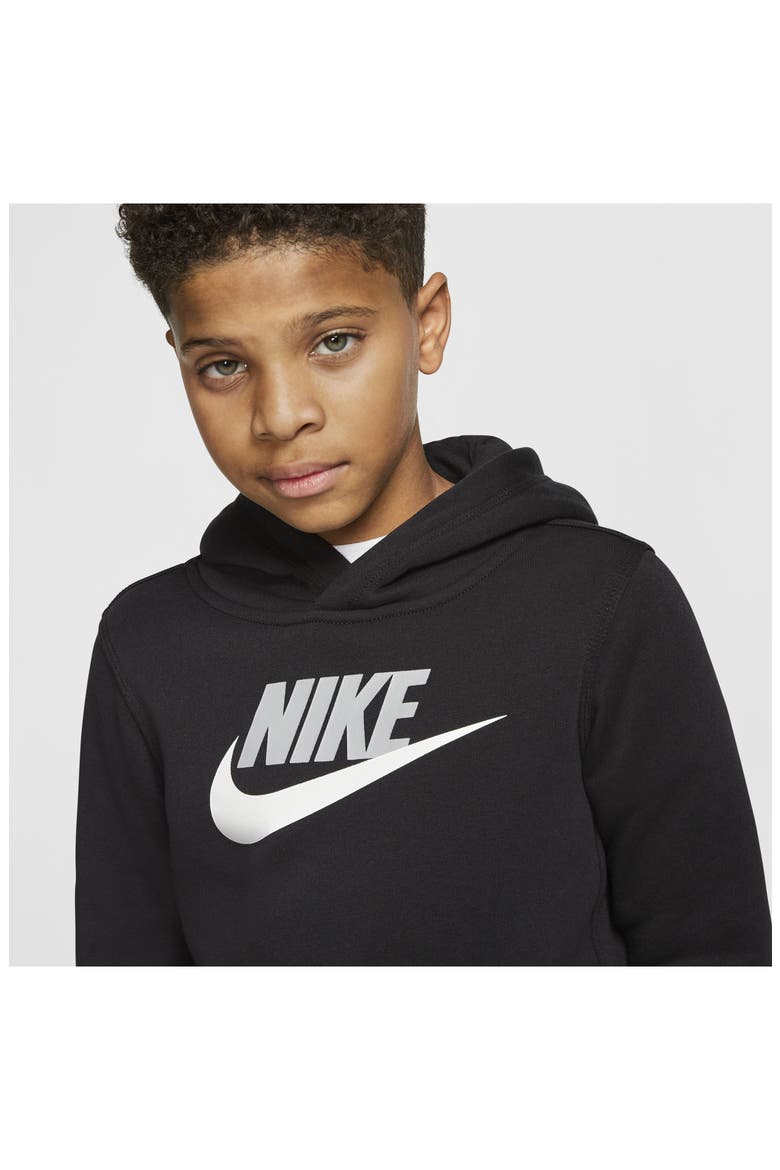 Sportswear Club Fleece Hoodie, Alternate, color, BLACK/ LT SMOKE GREY