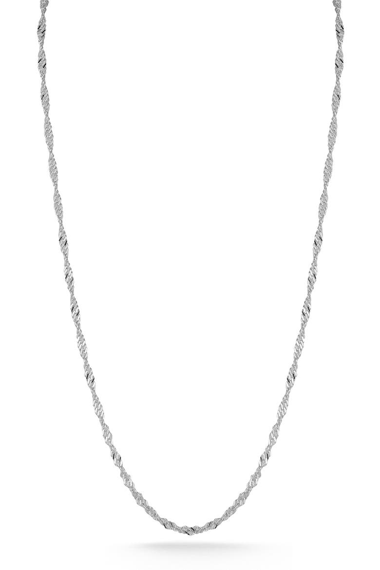 Sterling Silver Singapore Necklace, Main, color, SILVER