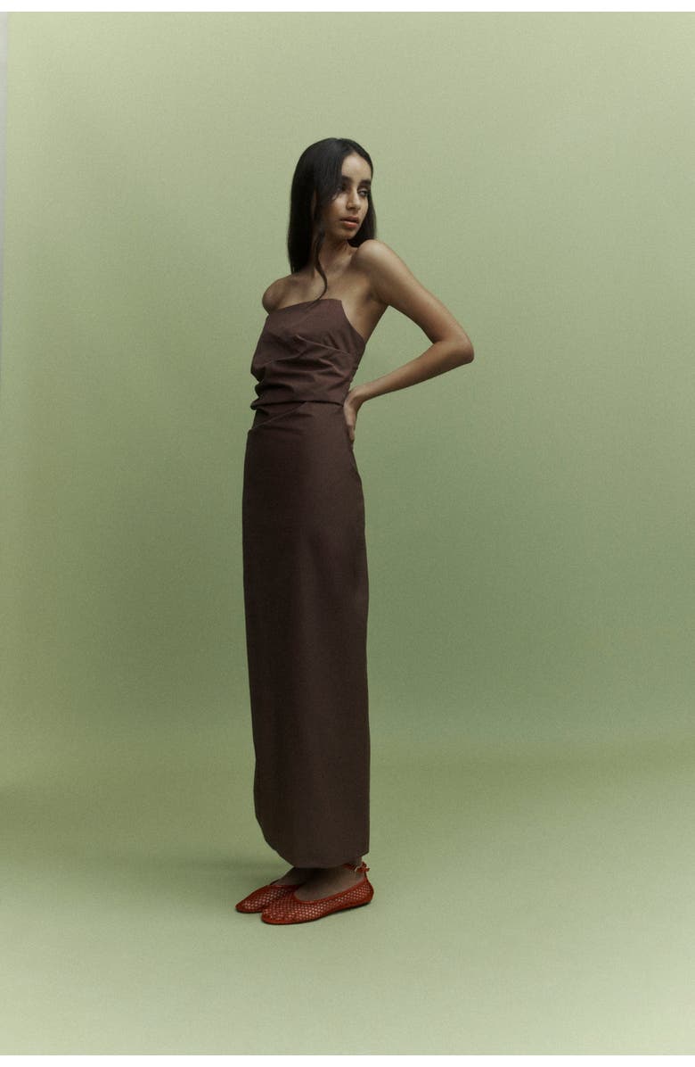 ONE OF OTHERS Lucetta Strapless Dress, Alternate, color, Mocha