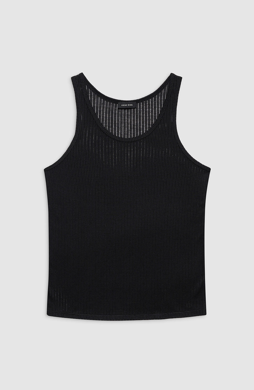 Anine Bing Eugene Ribbed Tank Top In Black