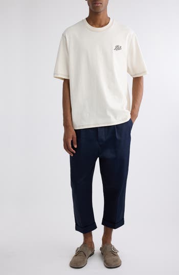 Ami Signature Logo Embroidered Cotton T-Shirt