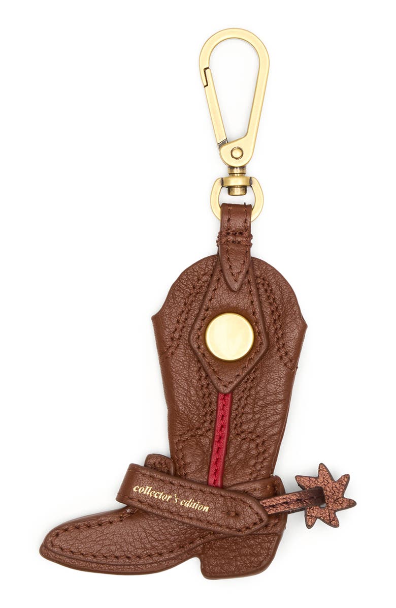 HAMMITT Lauri Boot Bag Charm, Alternate, color, Chocolate Diamond Pebble/Gold