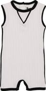 Manière Contrast Piping Stretch Cotton Ribbed Romper