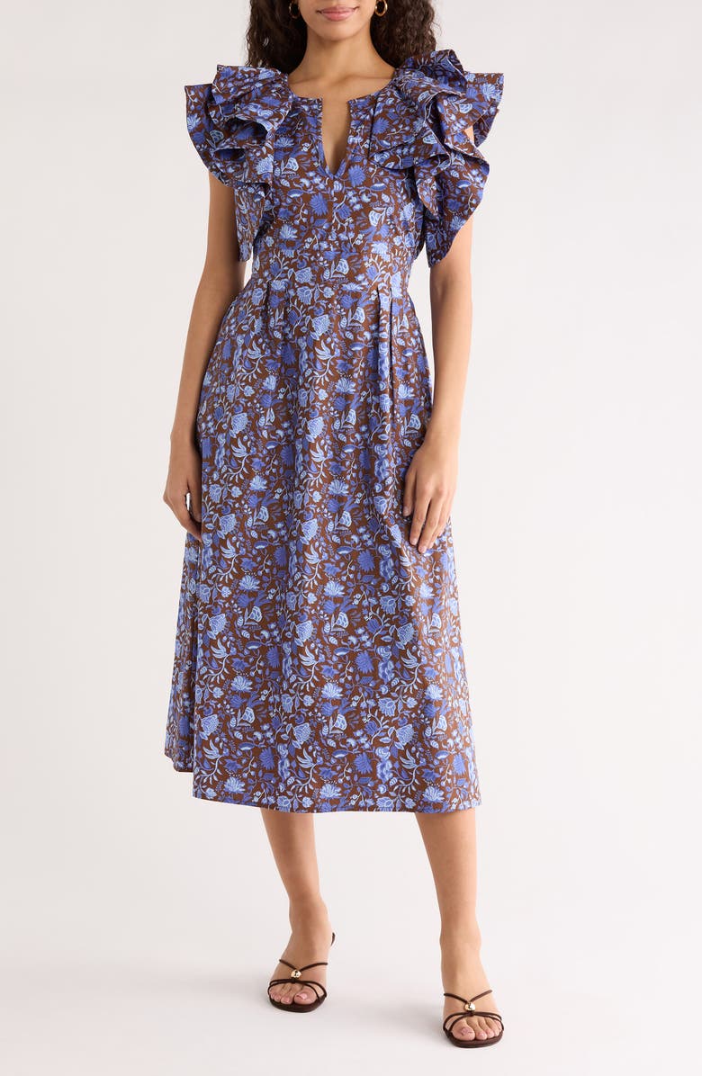 SUGARLIPS Briley Abstract Roana Midi Dress, Main, color, 