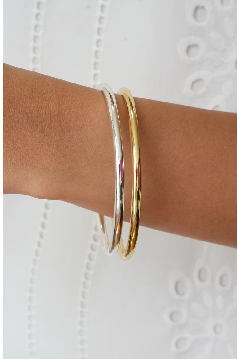 Two-Tone Twisted Bangle Set, Alternate, color, GOLD/ SILVER