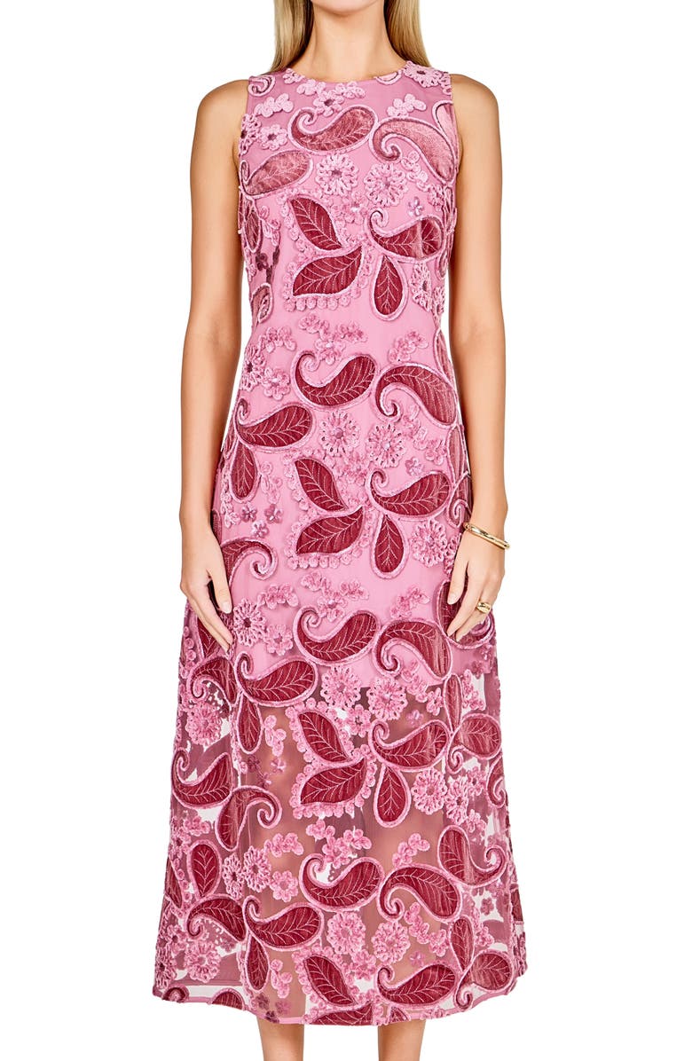 Endless Rose Sleeveless Lace A-Line Dress, Alternate, color, Fuchsia