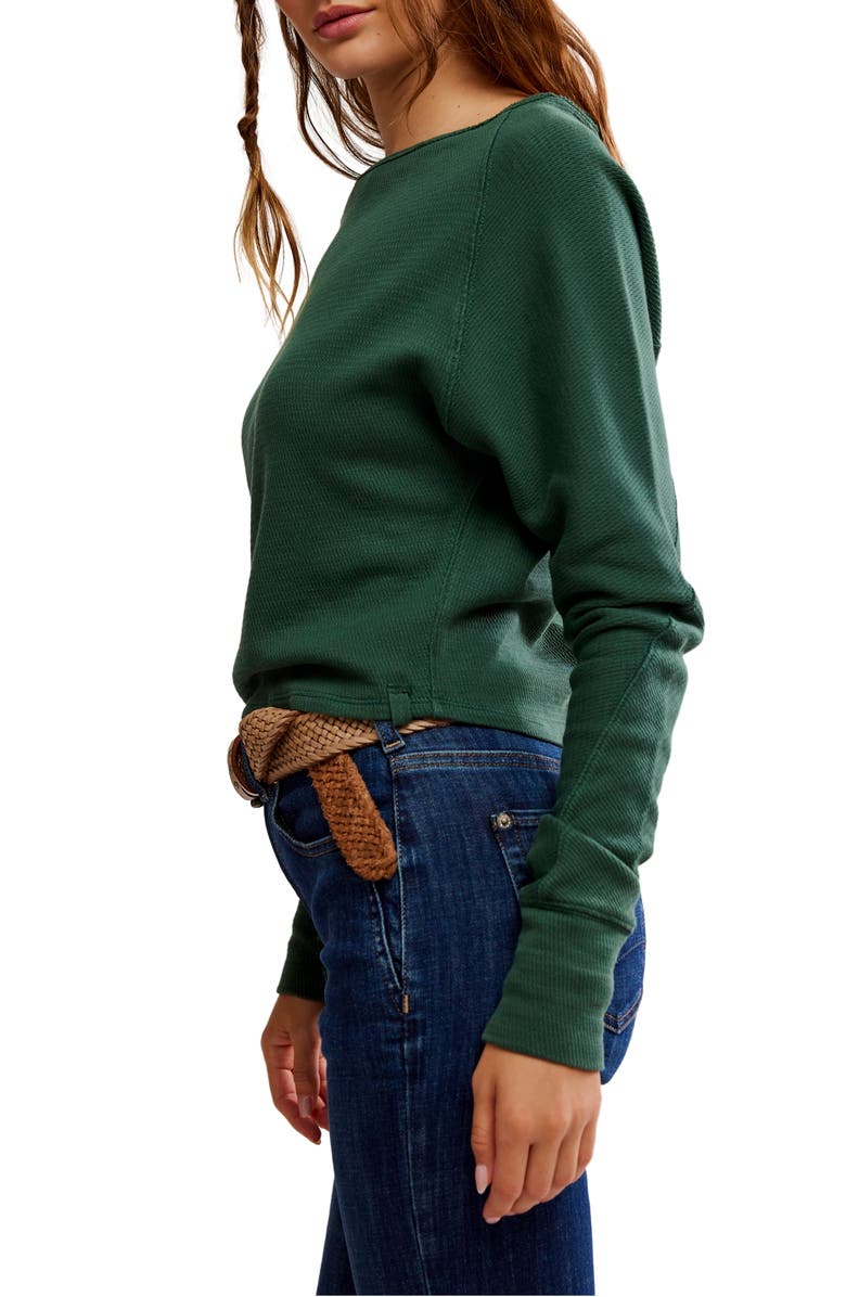 Free People Jess One-Shoulder Thermal Top, Alternate, color, Seamoss