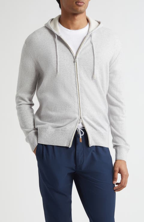 Full Zip Cashmere Hoodie Sweater