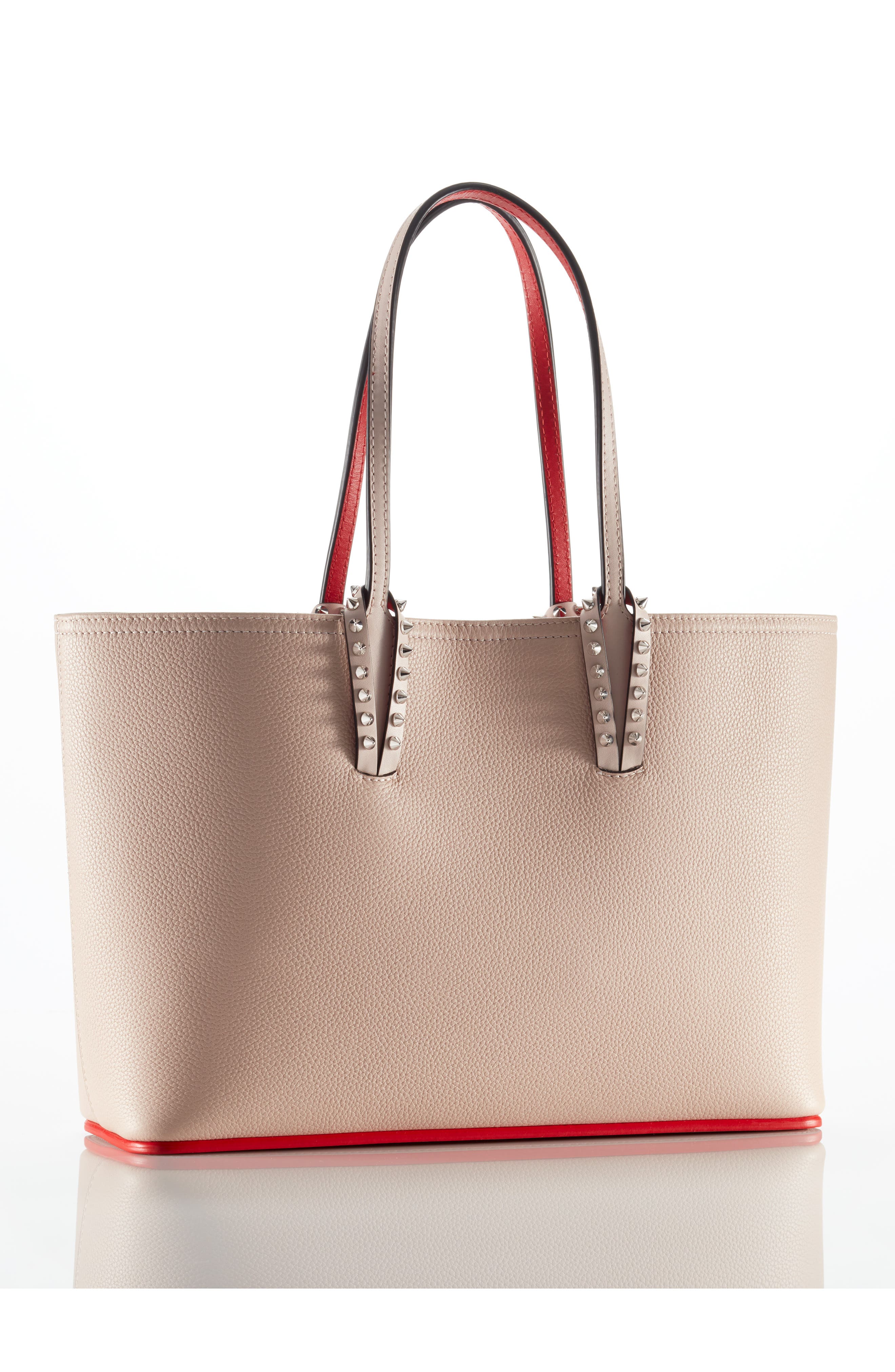 Christian Louboutin Small Cabata Calfskin Leather Tote, Alternate, color, 