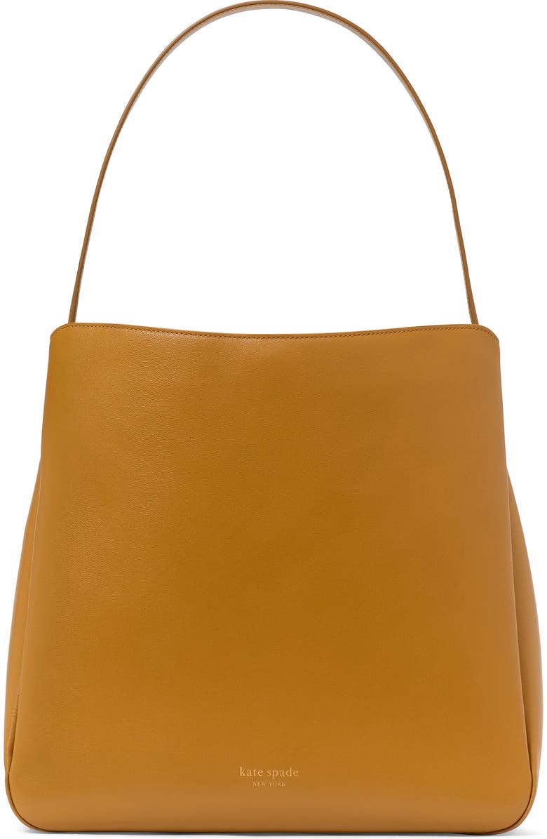 Kate Spade New York large grace leather shoulder bag, Main, color, Curry