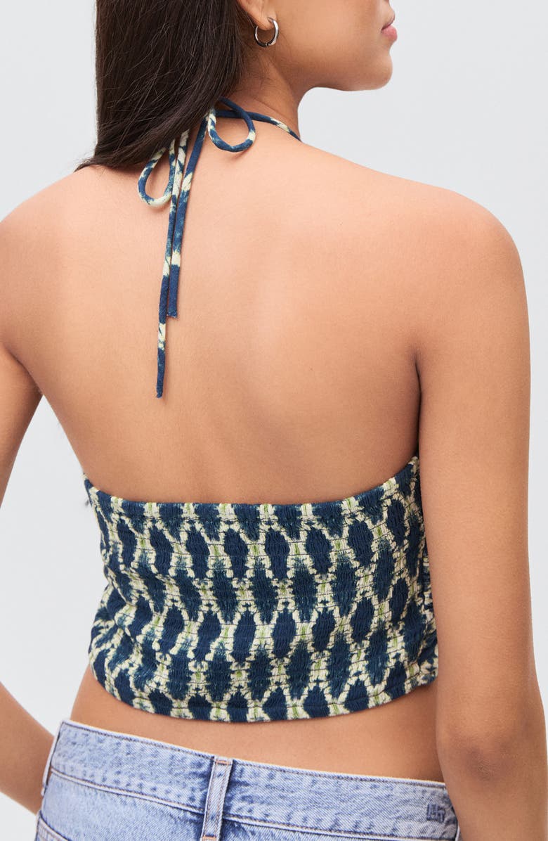 MANGO TEEN Crop Halter Top, Alternate, color, Navy