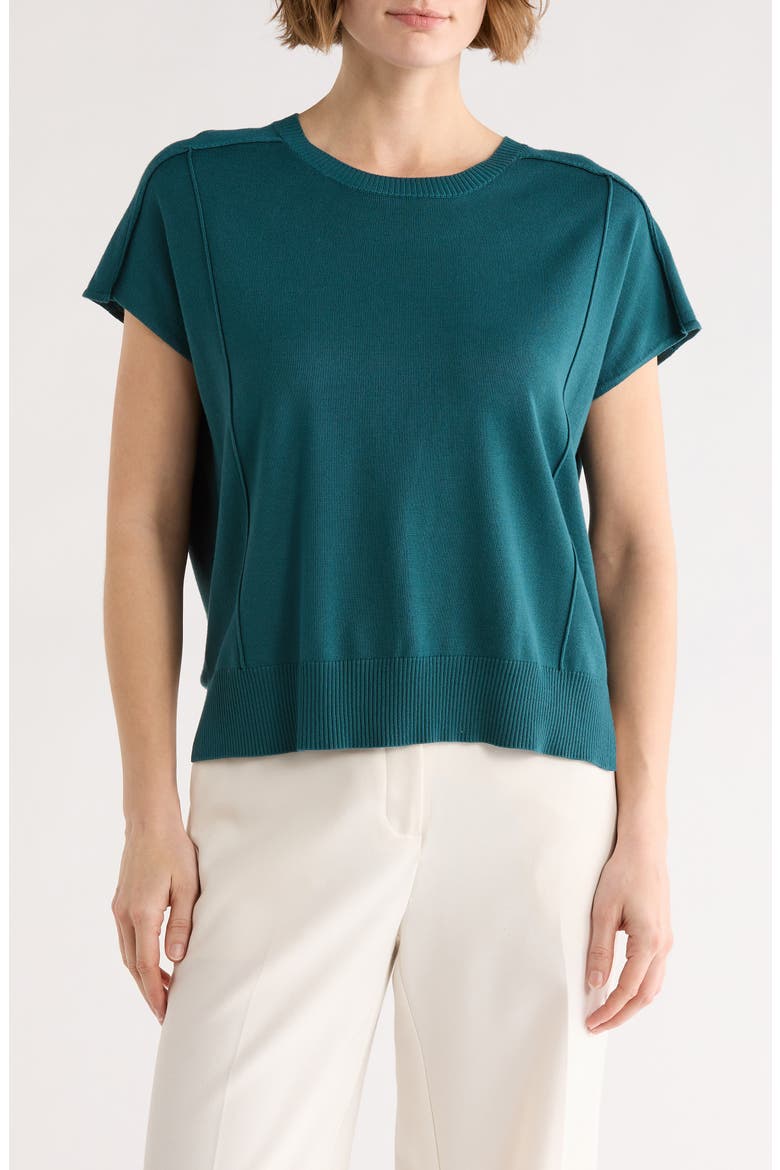 Exposed Seam Extended Sleeve Sweater, Main, color, OCEAN TIDE