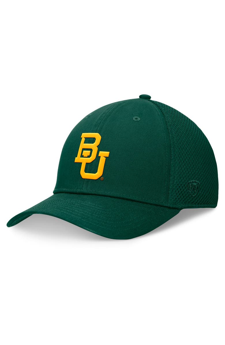 TOP OF THE WORLD Men's Top of the World Green Baylor Bears Spacer Flex Hat, Main, color, Green