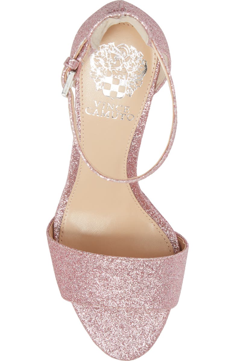 Vince Camuto Corlina Ankle Strap Sandal, Alternate, color, Pink Glitter Fabric