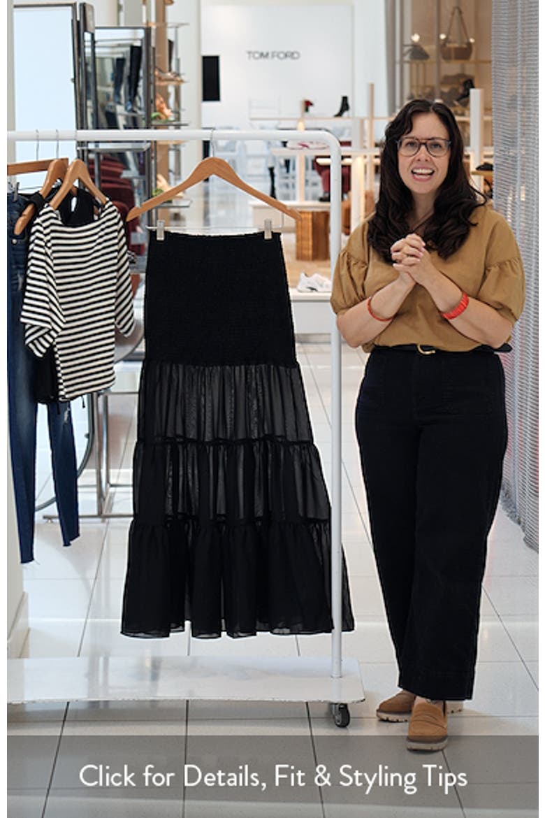 Lisabel Smocked Tiered Maxi Skirt video