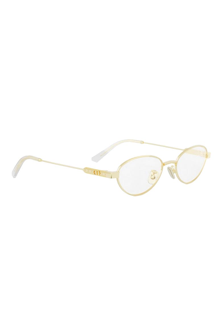 'DiorCannage O B3U 51mm Oval Glasses, Alternate, color, SHINY GOLD DH