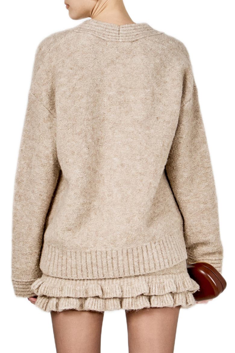 Fuzzy Oversize Cardigan, Alternate, color, TAUPE