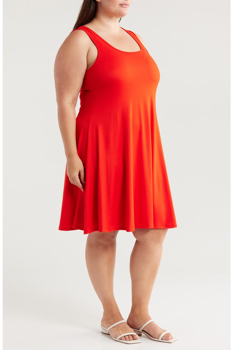 Stretch Fit & Flare Dress, Alternate, color, ORANGE