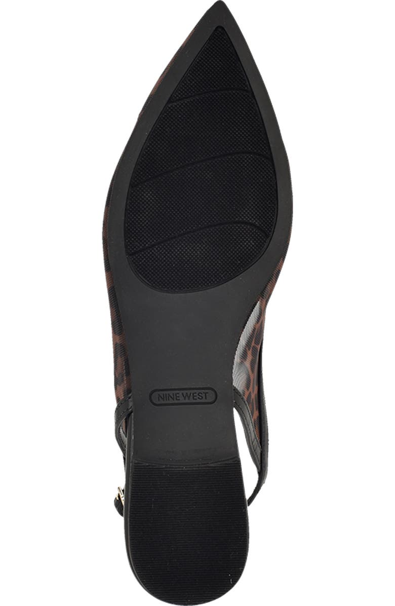 Nine West Brin Mesh Slingback Flat, Alternate, color, Leopard Mesh/ Black