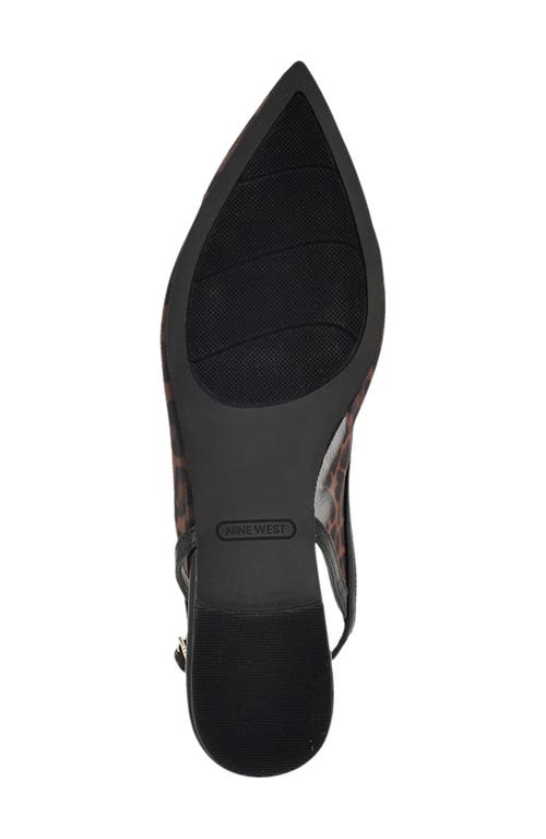 Nine West Brin Mesh Slingback Flat In Animal Print