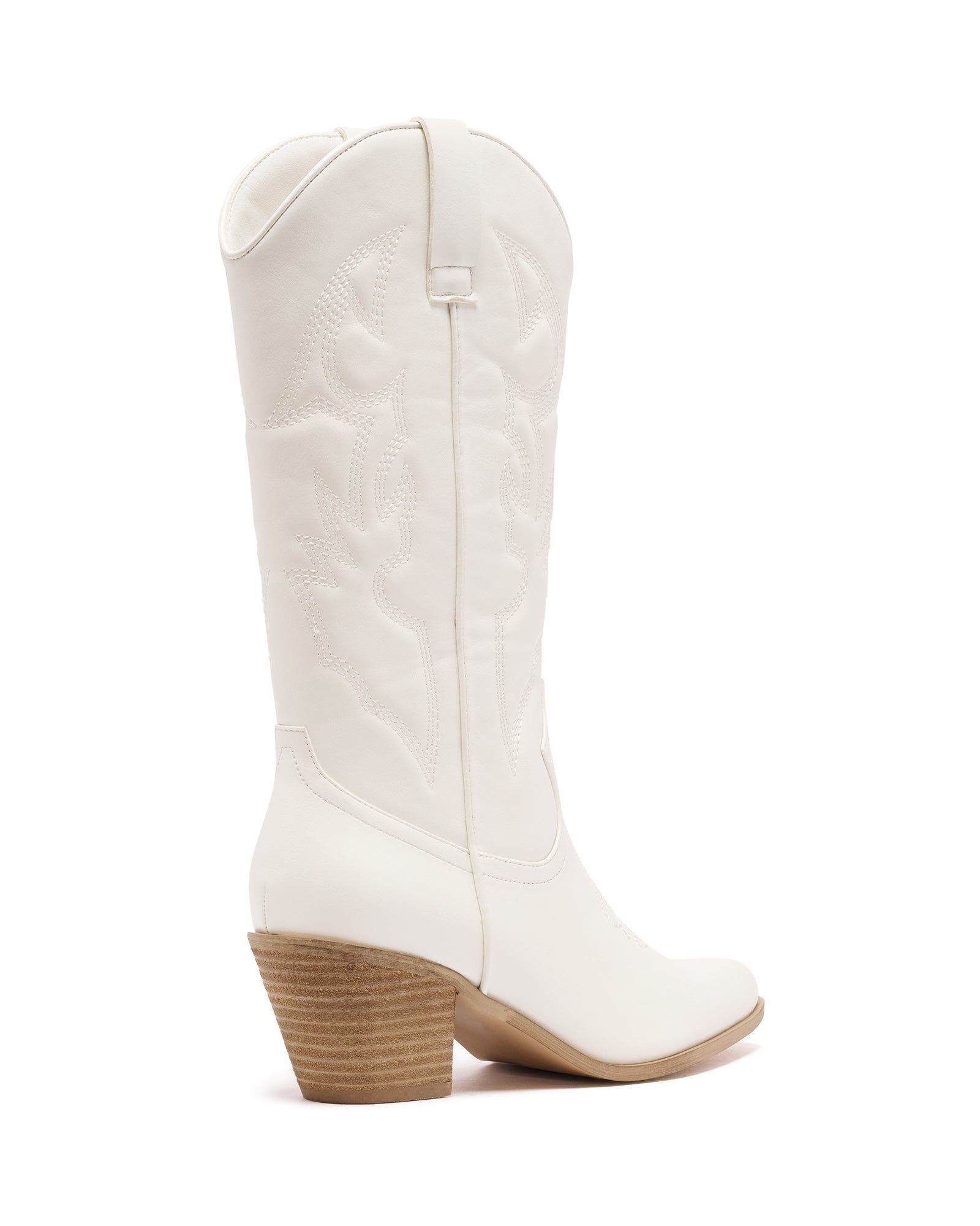 Clayton Pointed Toe Western Boot, Alternate, color, IVORY PU