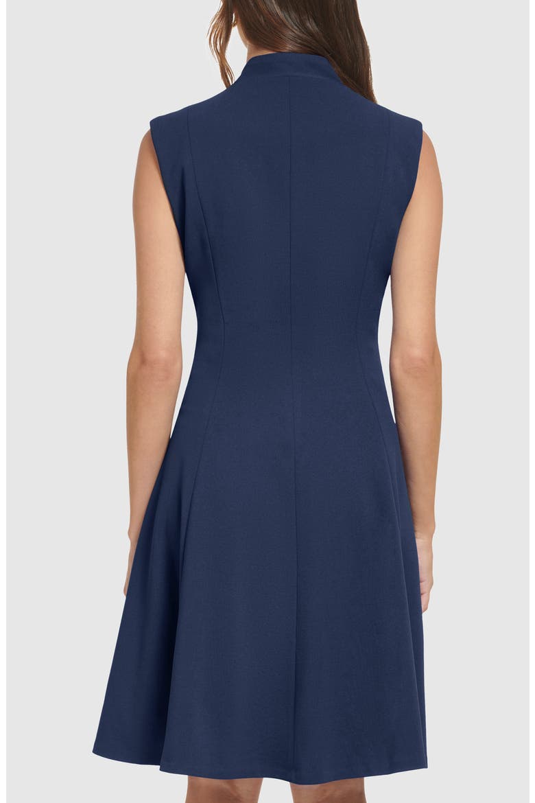 Sleeveless Zip Front Fit & Flare Dress, Alternate, color, INDIGO