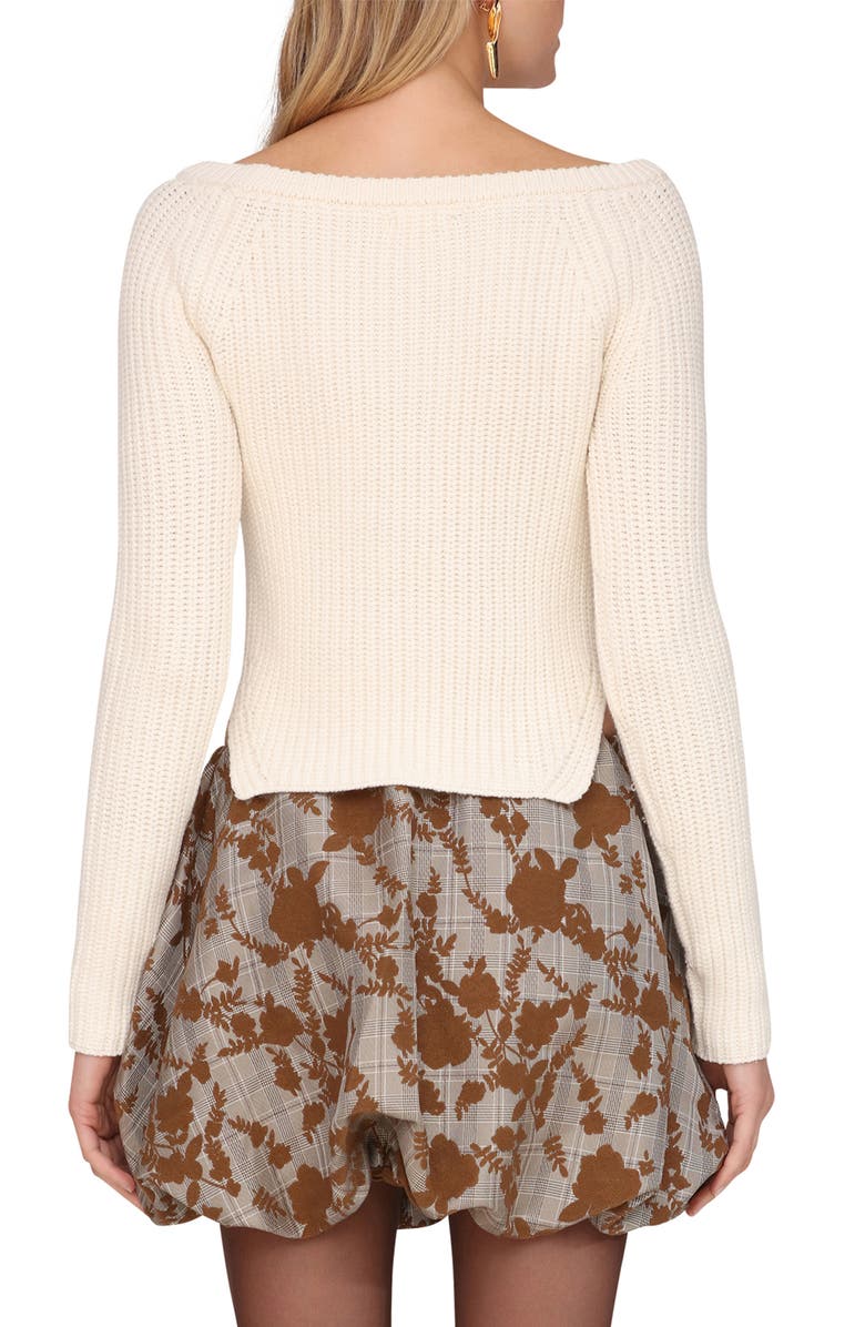 Avec Les Filles Rosette Boat Neck Sweater, Alternate, color,