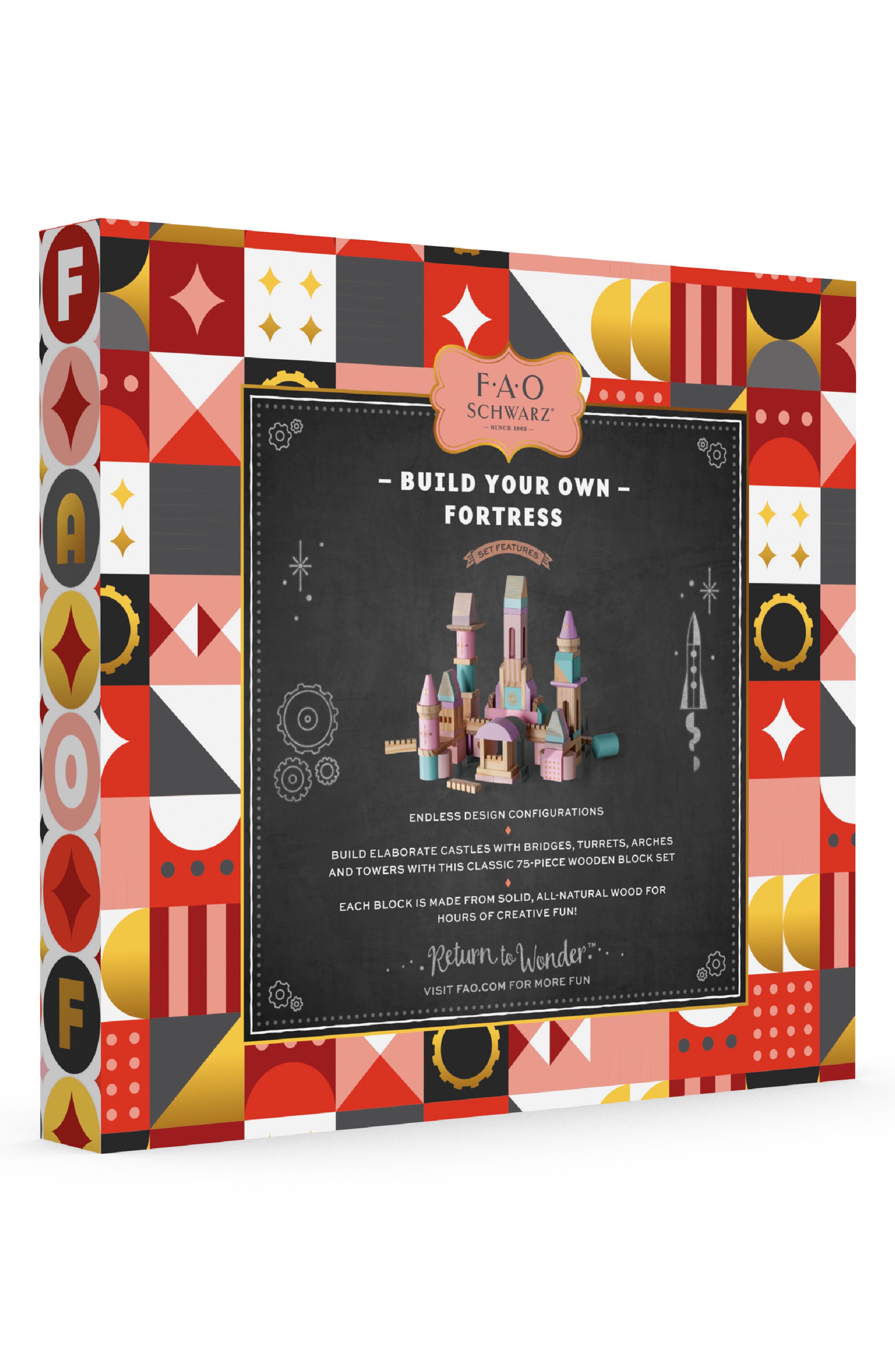 75-Piece Wood Castle Block Toy | Nordstrom