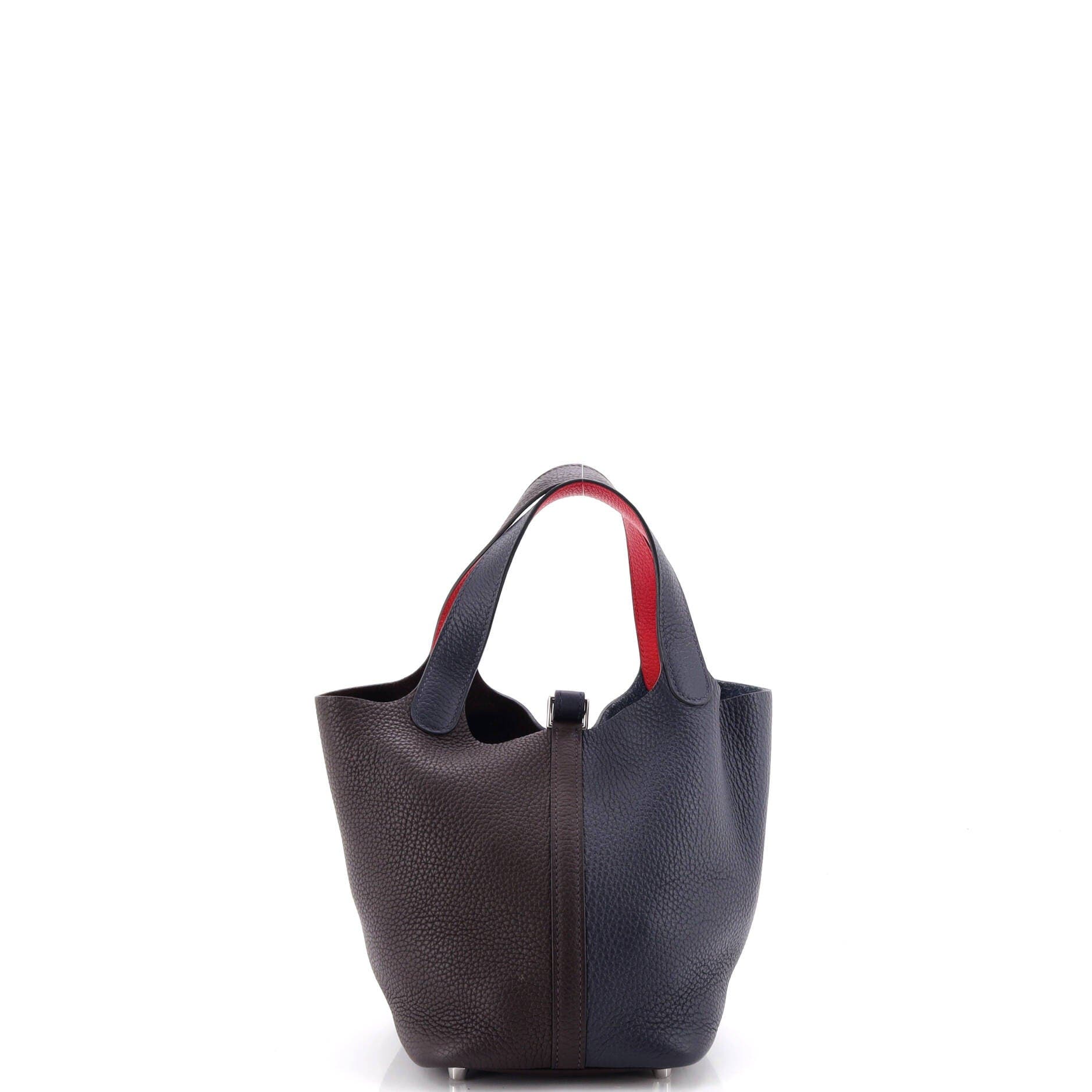 Picotin Lock Bag Tricolor Clemence PM, Alternate, color, Blue