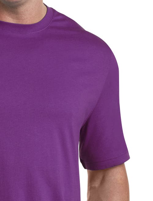 Harbor Bay By Dxl Big & Tall Moisture-wicking Jersey T-shirt In Purple