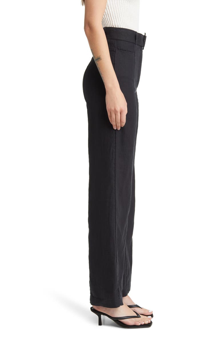 & Other Stories Belted Flared Linen Trousers, Alternate, color,