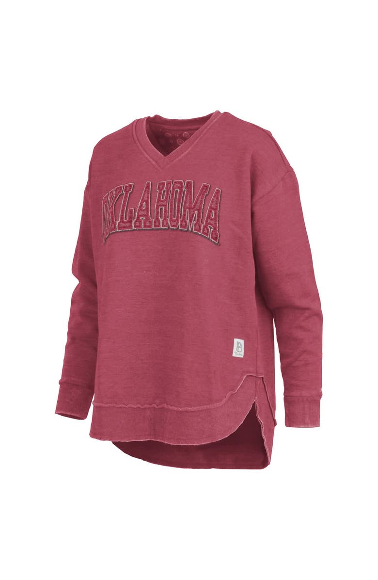 PRESSBOX Women's Pressbox Crimson Oklahoma Sooners Westin Poncho V-Neck Pullover Sweatshirt, Alternate, color, Crimson