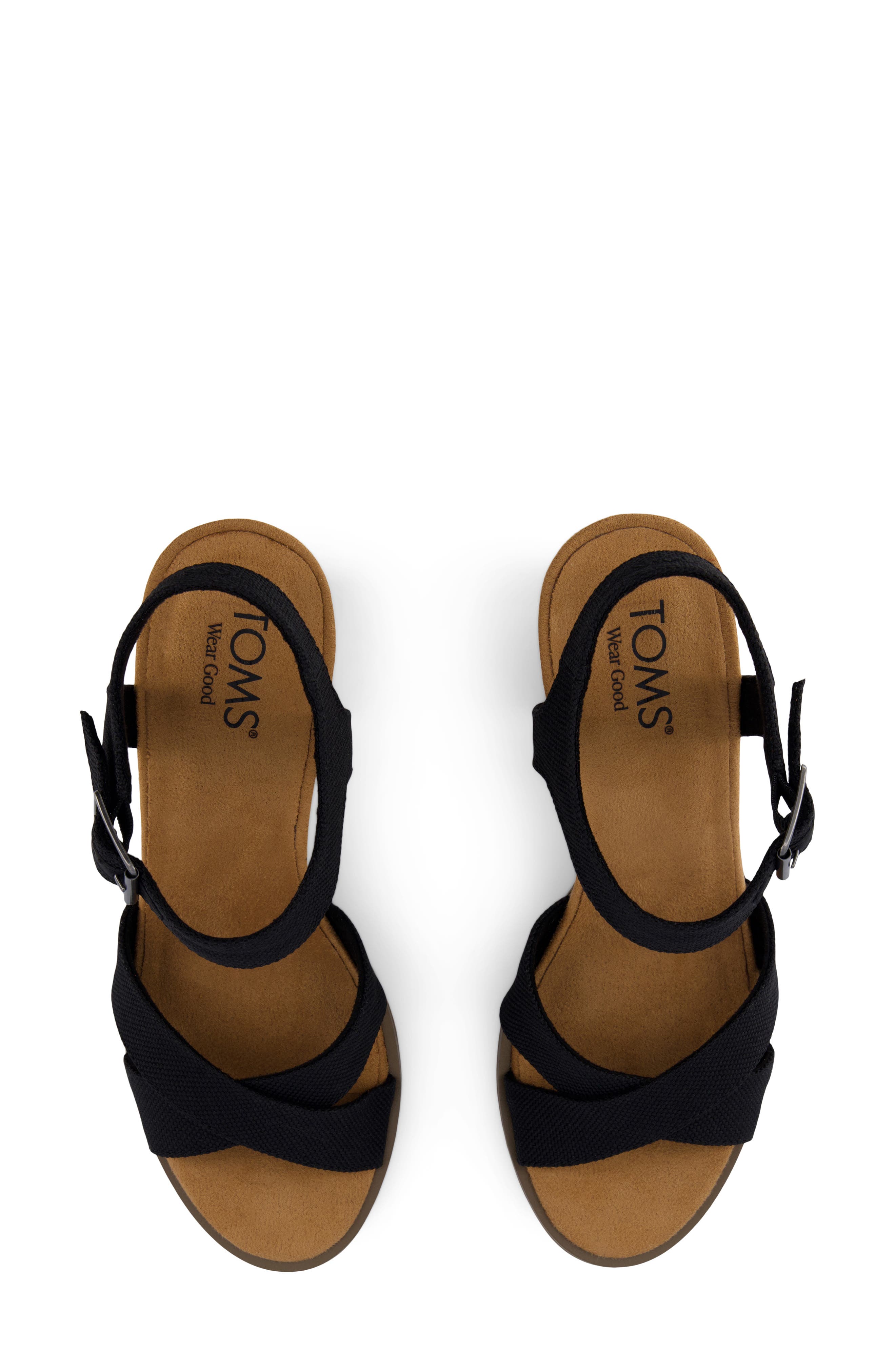 TOMS Majorca Ankle Strap Sandal, Alternate, color, Black