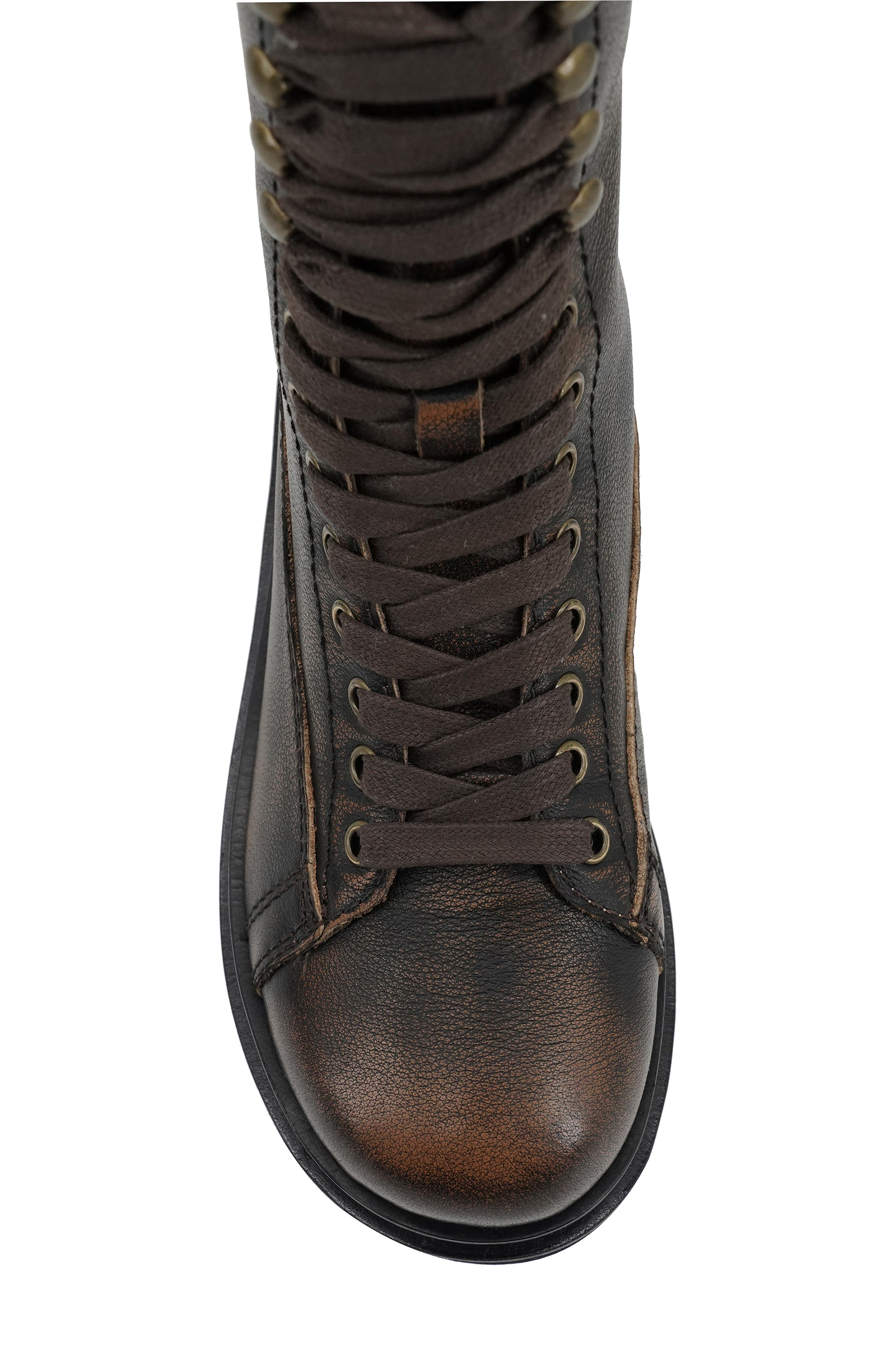 Eleanor Platform Bootie, Alternate, color, BROWN LEATHER