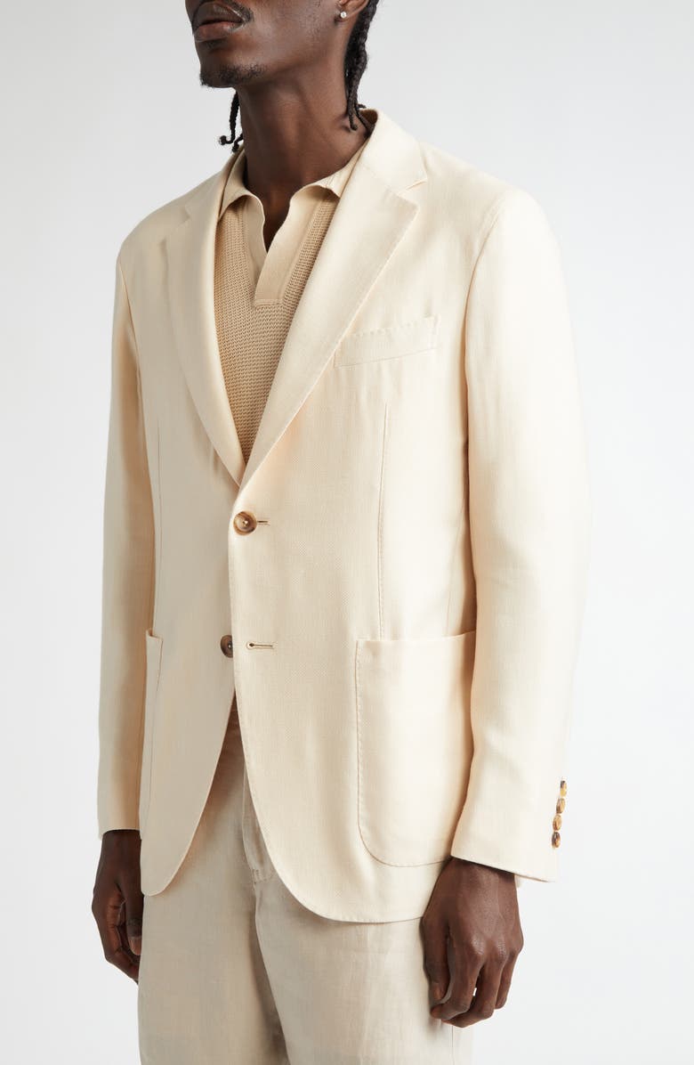 ZEGNA Couture Cashmere, Silk & Linen Sport Coat, Alternate, color, Light Beige
