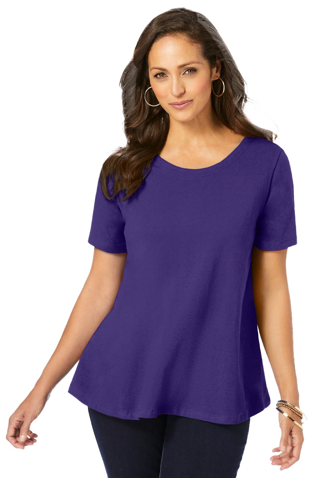Stretch Cotton Trapeze Tee