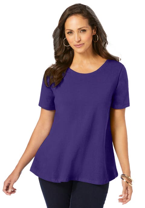 Stretch Cotton Trapeze Tee (Plus Available)