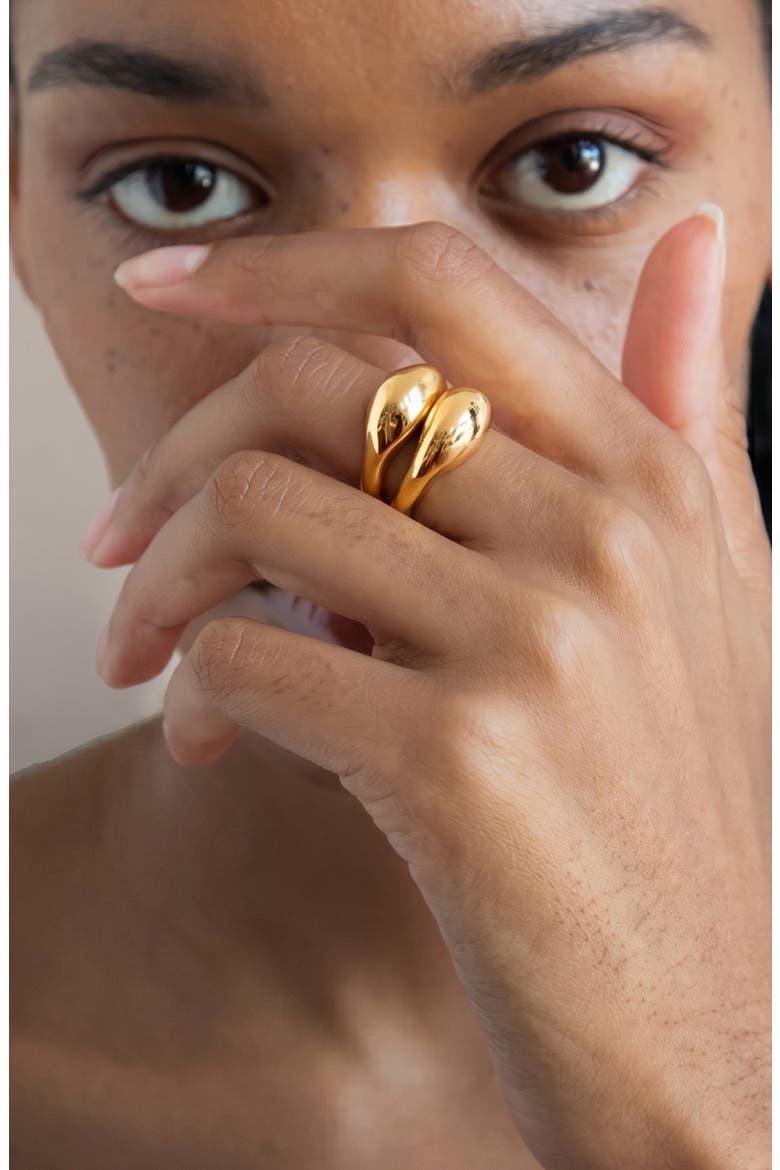 Ine Ring Set in Gold, Alternate, color, Gold