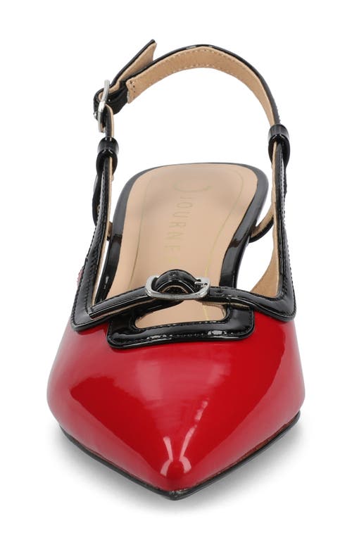Shop Journee Collection Padma Slingback Kitten Heel Pump In Red Patent