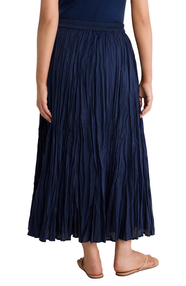 NIC+ZOE Cotton Crinkle Maxi Skirt, Alternate, color, Ink