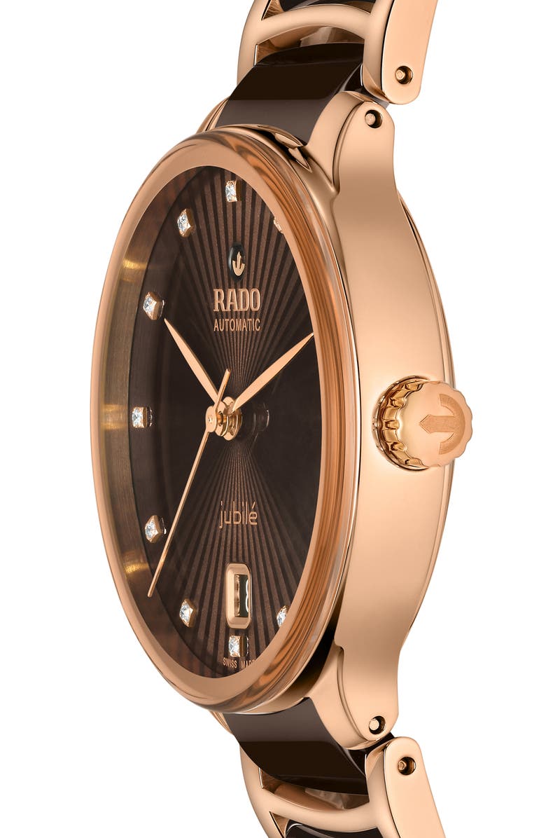 RADO Centrix Automatic Bracelet Watch, 33mm, Alternate, color, Brown