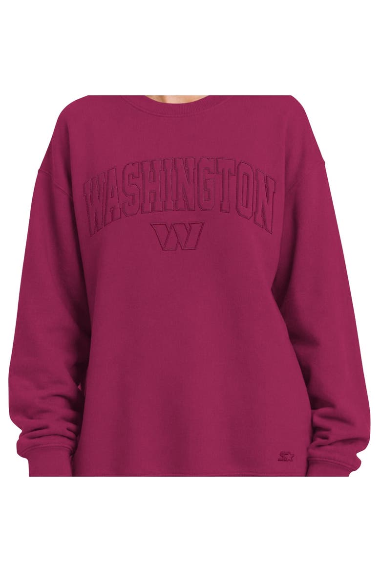 Women's Starter  Maroon Washington Commanders Athleisure Oversized Fleece Sweatshirt, Alternate, color, Maroon