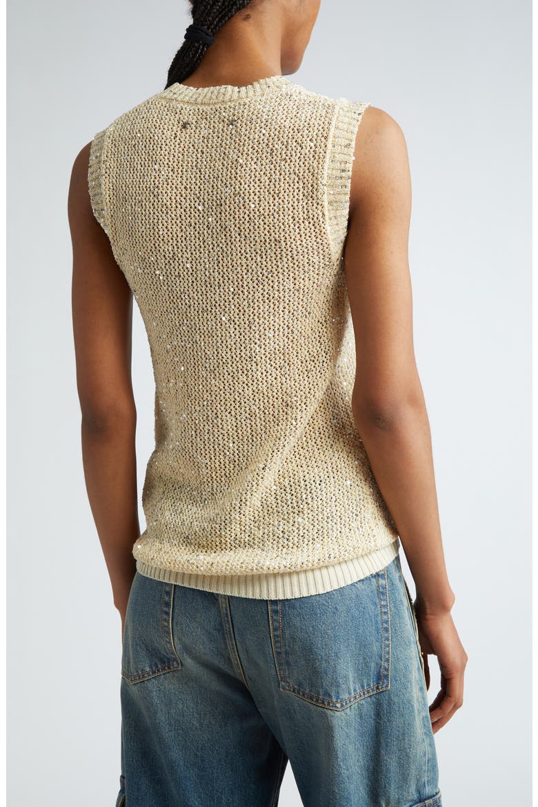 Journey Sequin Sleeveless Sweater, Alternate, color, HERITAGE WHITE